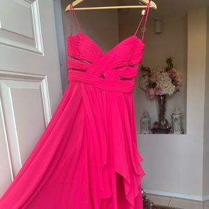 Beautiful high/low hot pink prom dress